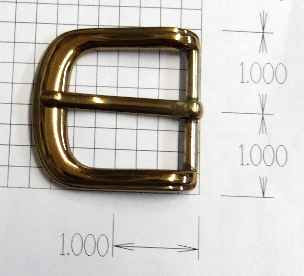 Solid Brass Belt Buckle Square - New - Fits 1.4