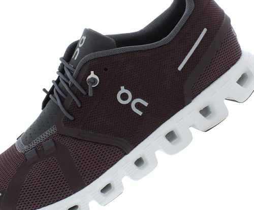 Pre-owned On Womens Cloud 5 Textile Synthetic Mulberry Eclipse Trainers 9.5 Us