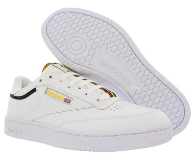 Reebok Club C 85 Mu Womens Shoes Size 8.5, Color: White/Black/Yellow