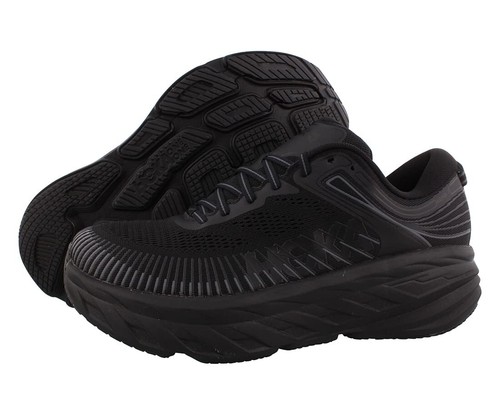 Pre-owned Hoka One One Womens Bondi 7 Mesh Black Trainers 10 Us