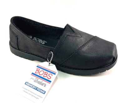 Bobs from Skechers 113352 Black Memory Foam Casual Flat Shoe