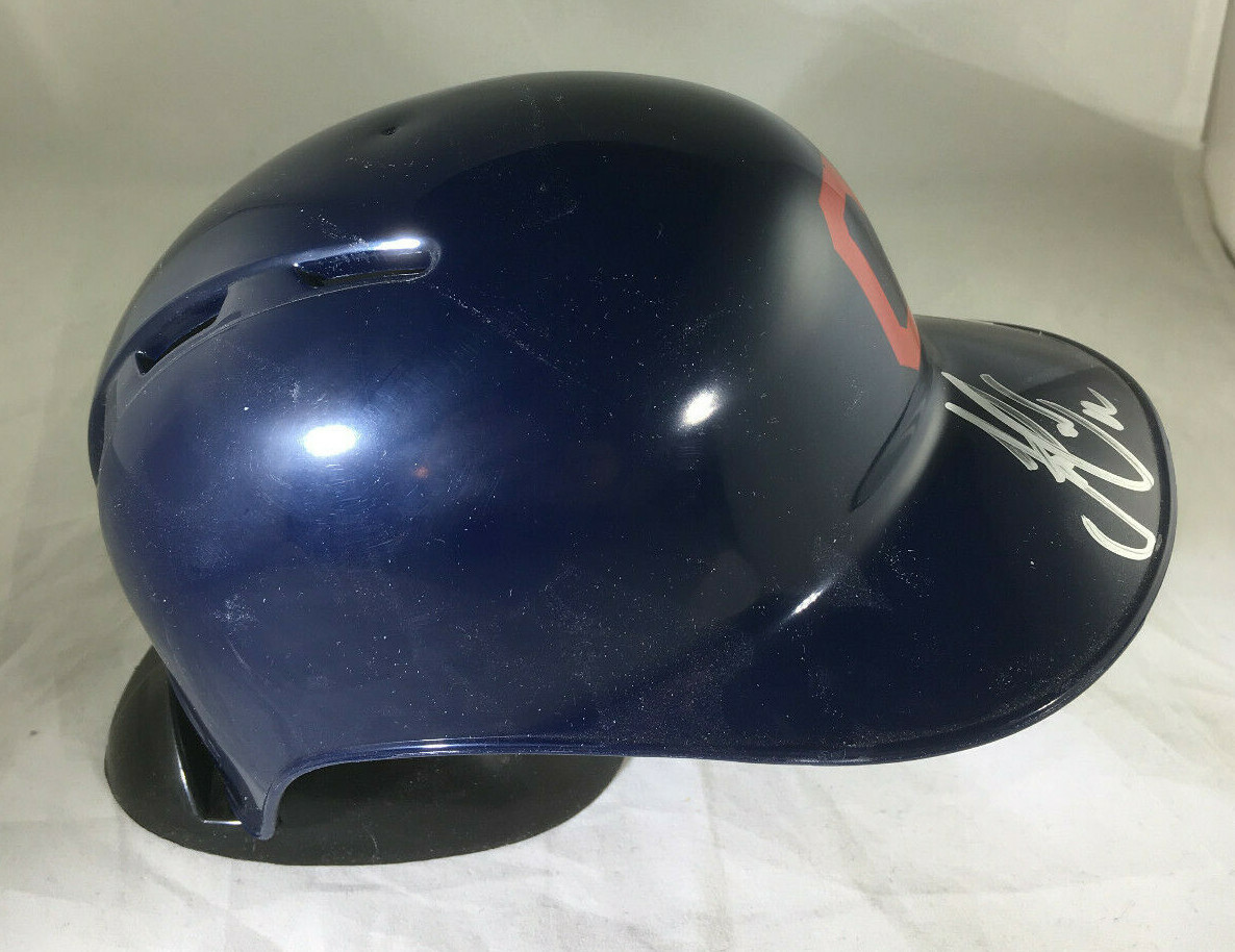 FRANCISCO LINDOR / AUTOGRAPHED CLEVELAND INDIANS LOGO MINI BATTING HELMET / COA