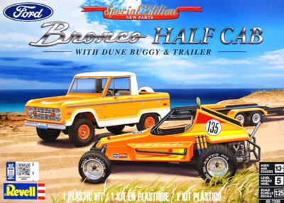 REVELL 	1/25 Bronco Half Cab Truck w/Dune Buggy & Trailer  RMX7228