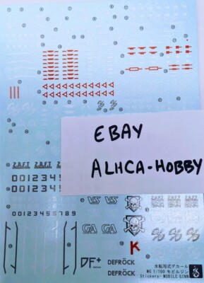 MG 1/100 ZGMF-1017 GINN Water Decal High Quality *US Seller, IN STOCK*