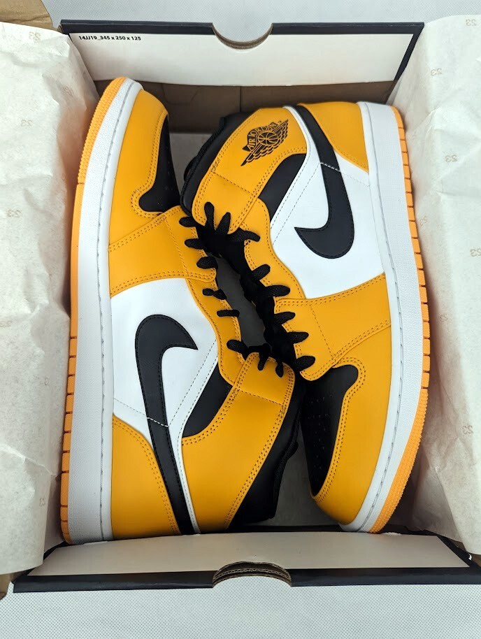 Pre-owned Jordan Rare Men's Limited Premium Air  1 Mid "taxi" Basketball Lifestyle Sneakers In Yellow