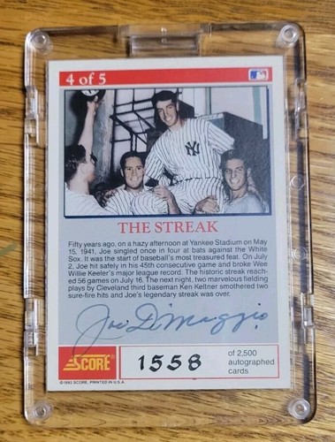 スポーツ選手 1992 SCORE JOE DIMAGGIO THE ROOKIE joe dimaggio