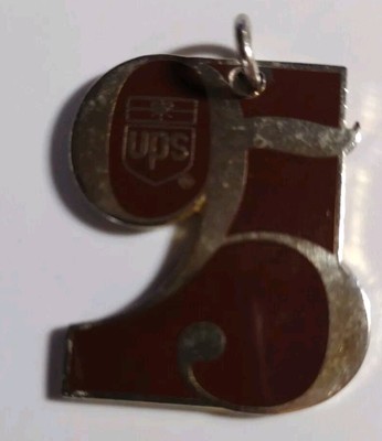 Rare Old Logo United Postal Service 95 Year Key Chain Gold Tone & Brown 25 Years