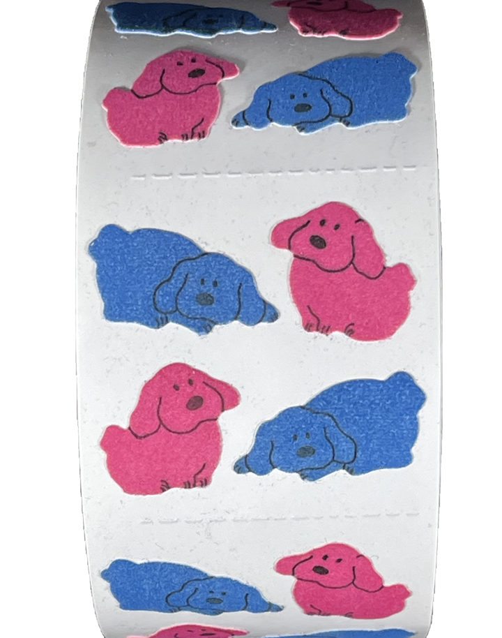 400 Dog Stickers in roll of 100 modules (2 "x 2"), each sticker 1.00", RFZ0107