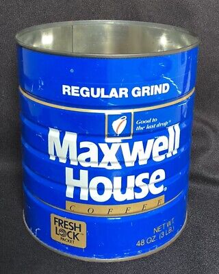 Vintage 3lb./48 Ounces Maxwell House Coffee Can Tin - No Lid 