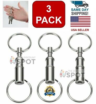 3-Pack Detachable Pull Apart Quick Release Keychain Key Rings/ US Free Shipping