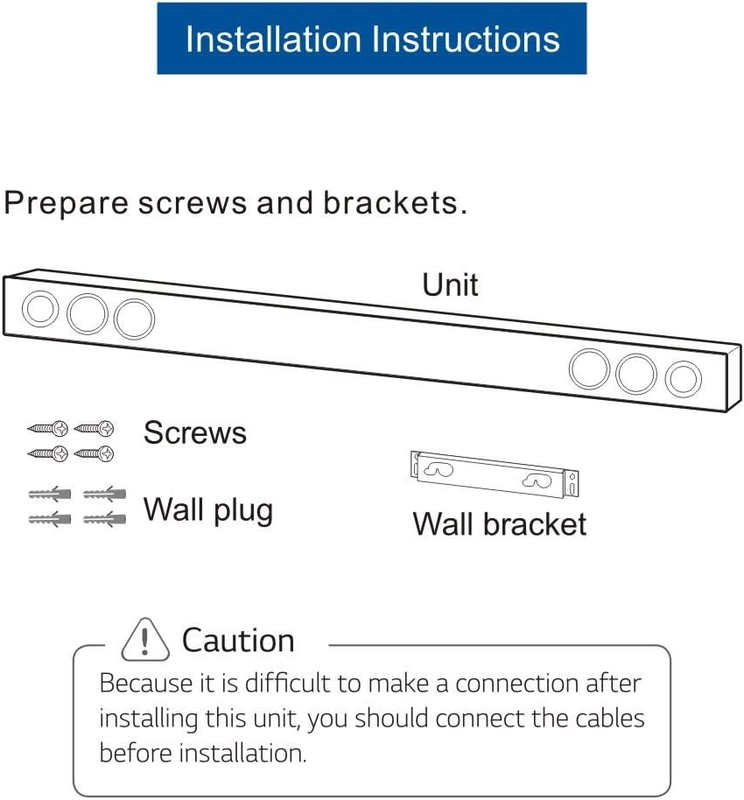 Soundbar Wall Mount Bracket for LG, Replaces AAA74310301, Multiple Models
