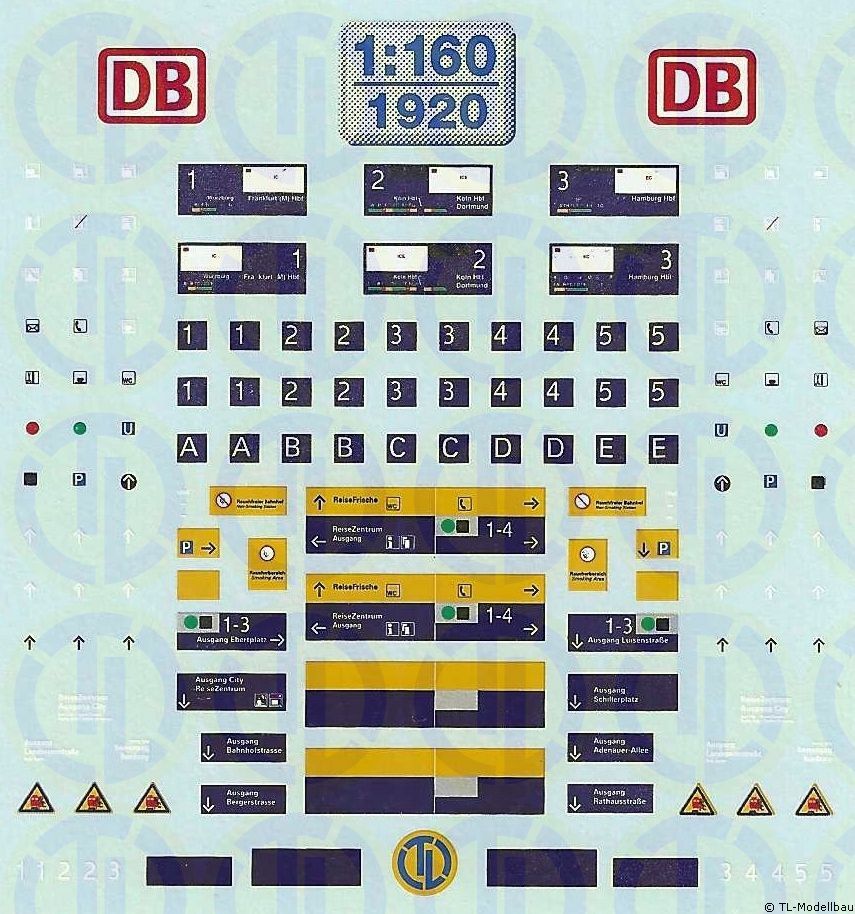 1920 - Decals Bahnhof Beschilderungen 1:160