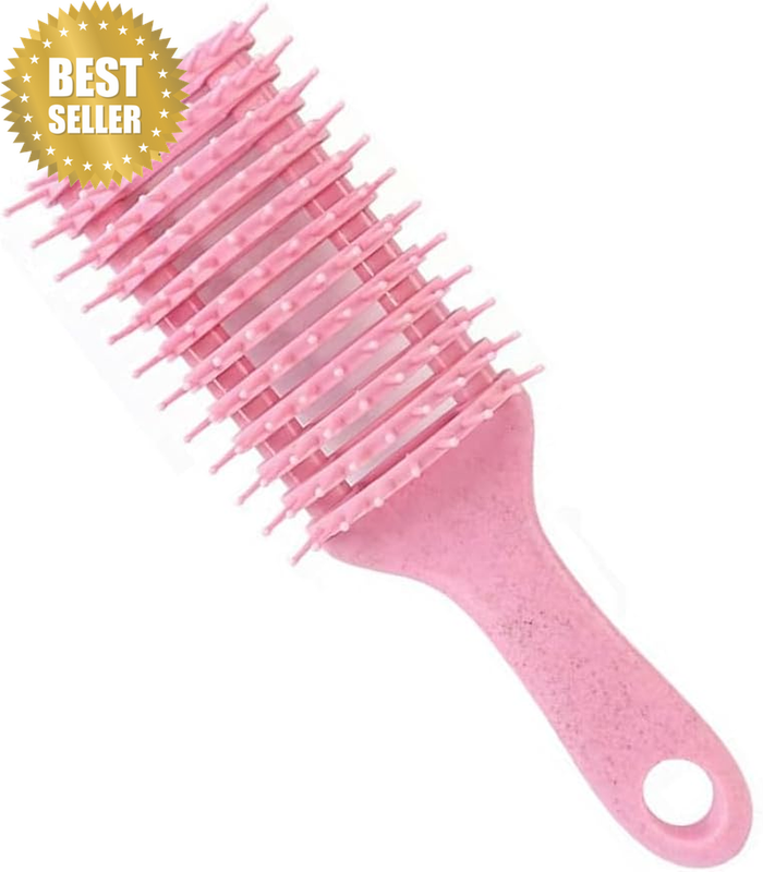 Wheat Straw Hair Brush - Good for Wet & Dry Hair, Detangling, Curling, and Fast