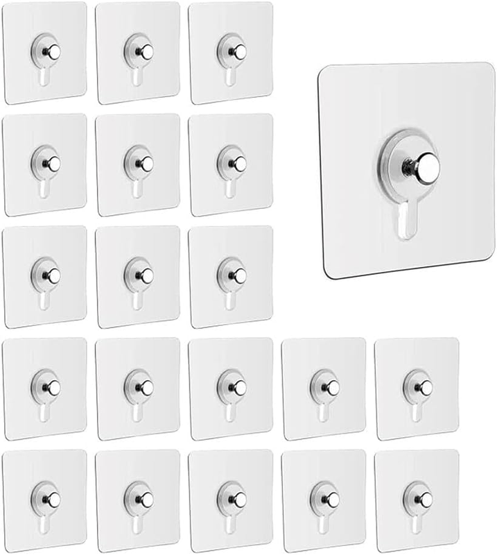 30 Pcs Drill Free Adhesive Hooks, Nail Free Wall Hangers, Picture Hangers withou