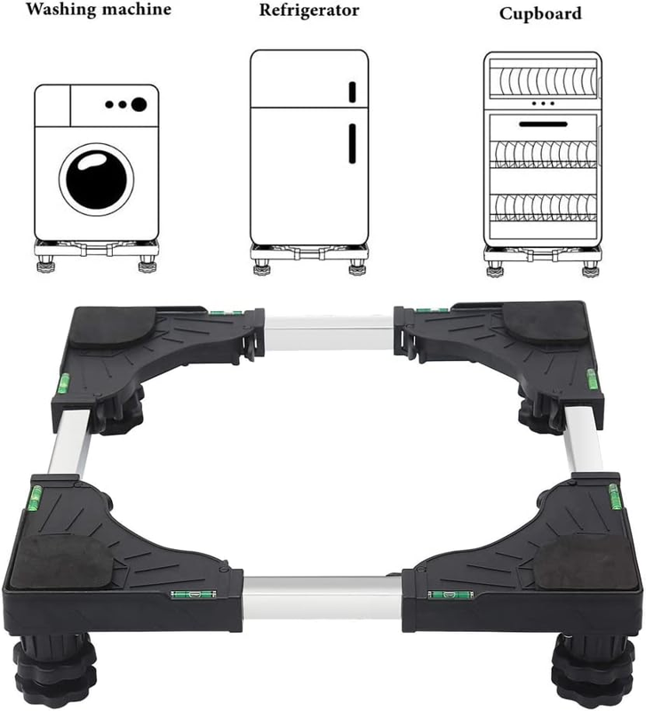 Mini Fridge Stand, Adjustable Base for Washer and Dryer with 4 Strong Feet, Mult