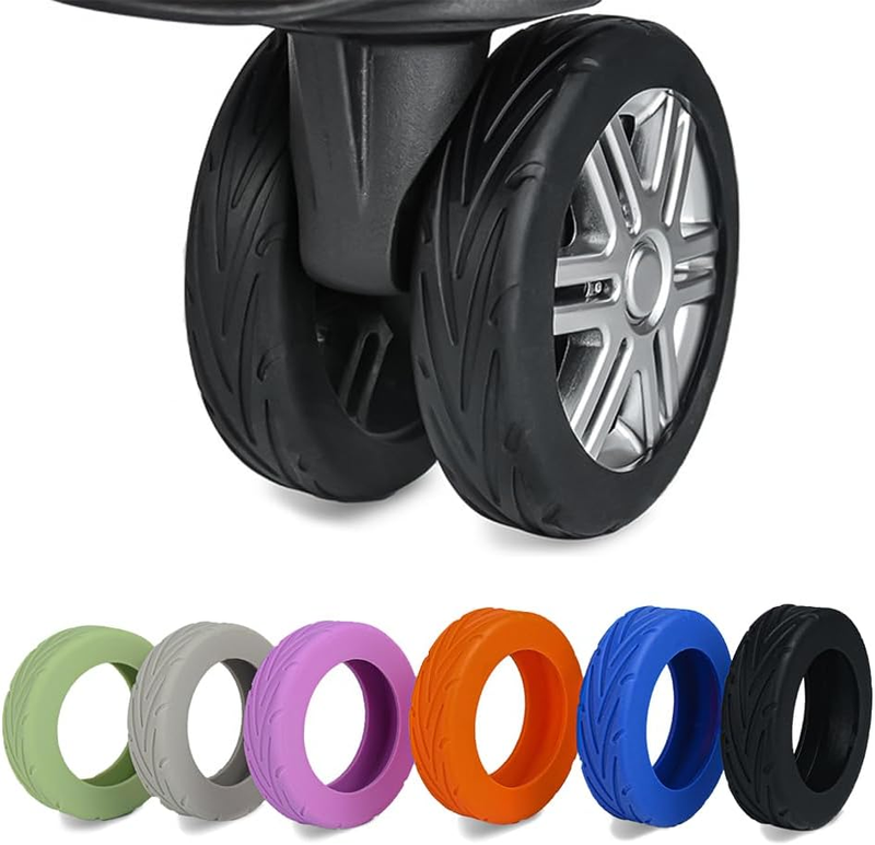 8Pcs Luggage Wheels Cover Trolley Case Caster Sleeve Dustproof Anti-Noiseshock A