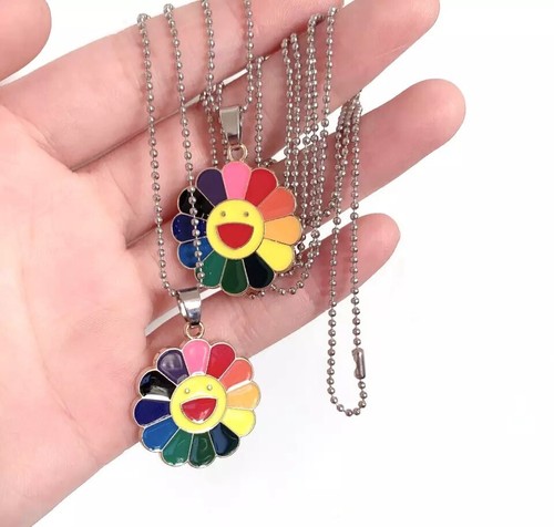 Takashi Murakami Smiley Flower Necklace | eBay