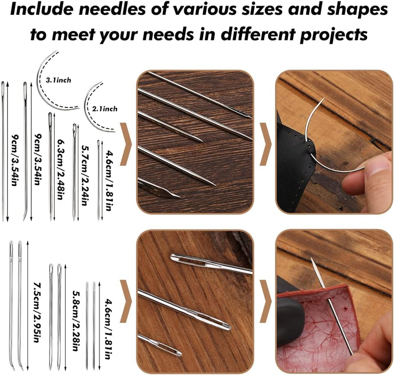 Leather Sewing Tools Leather Sewing Kit with 12 Colors Leather Sewing Wax Thread