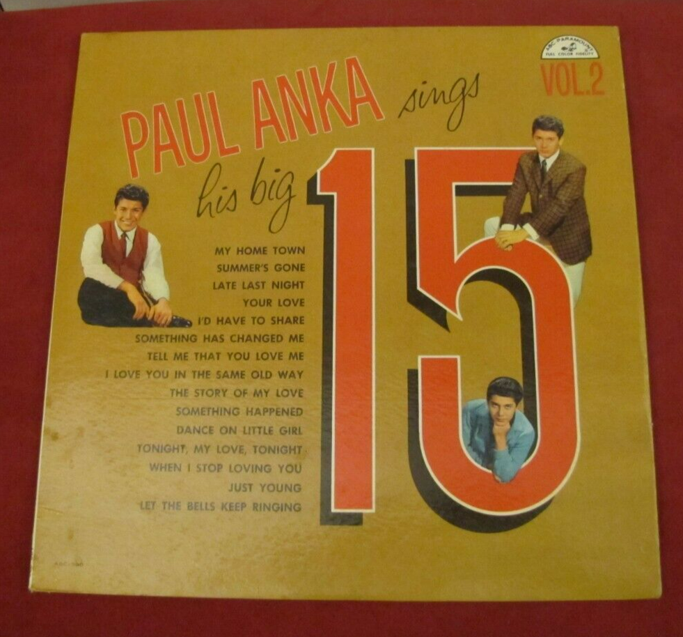 Paul Anka sings his big 15, Vol. 2, ABC-390 (1961, LP, 15