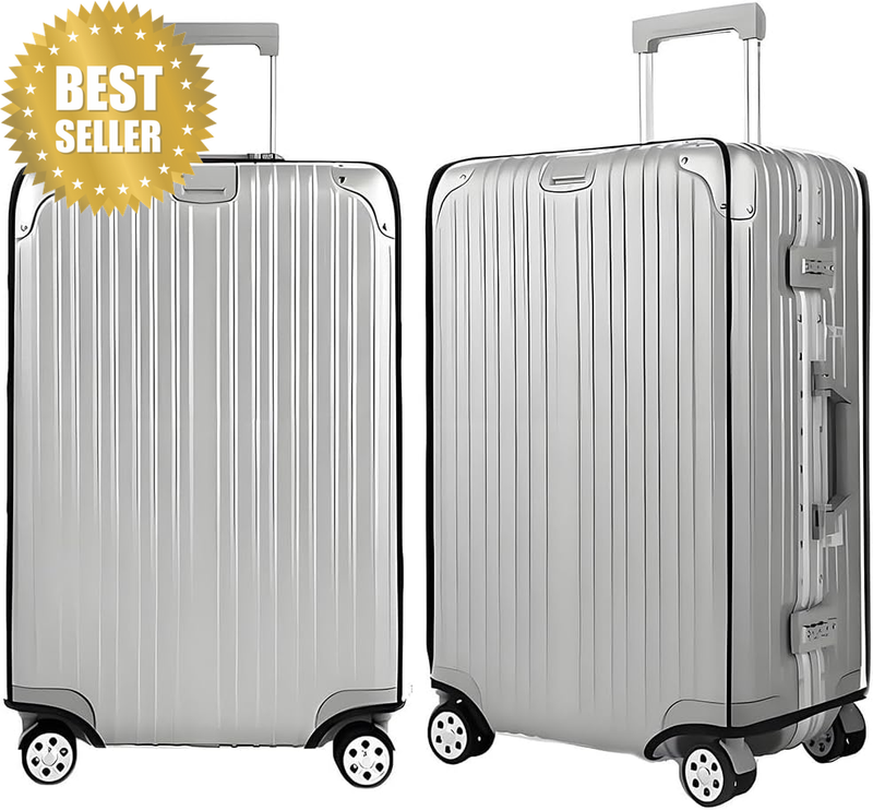 2 PCS Luggage Cover, 28 Inch Clear PVC Suitcase Sleeve Protectors, Waterproof Du