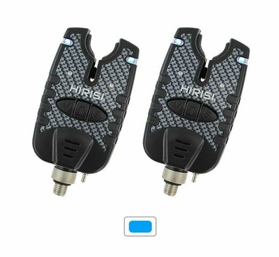 2 x Carp fishing bite alarms with Blue LED Sound Tone Adjustable fishing bite