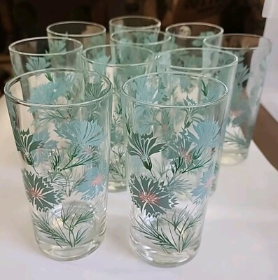 6 Vintage MCM Taylor Smith TST Boutonniere Ever Yours 10oz Tumblers 5.5''
