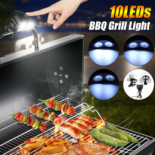 BBQ Grill Licht Grillbeleuchtung 10 Led Batterie Barbecue Fishing Lampe Drehbar.