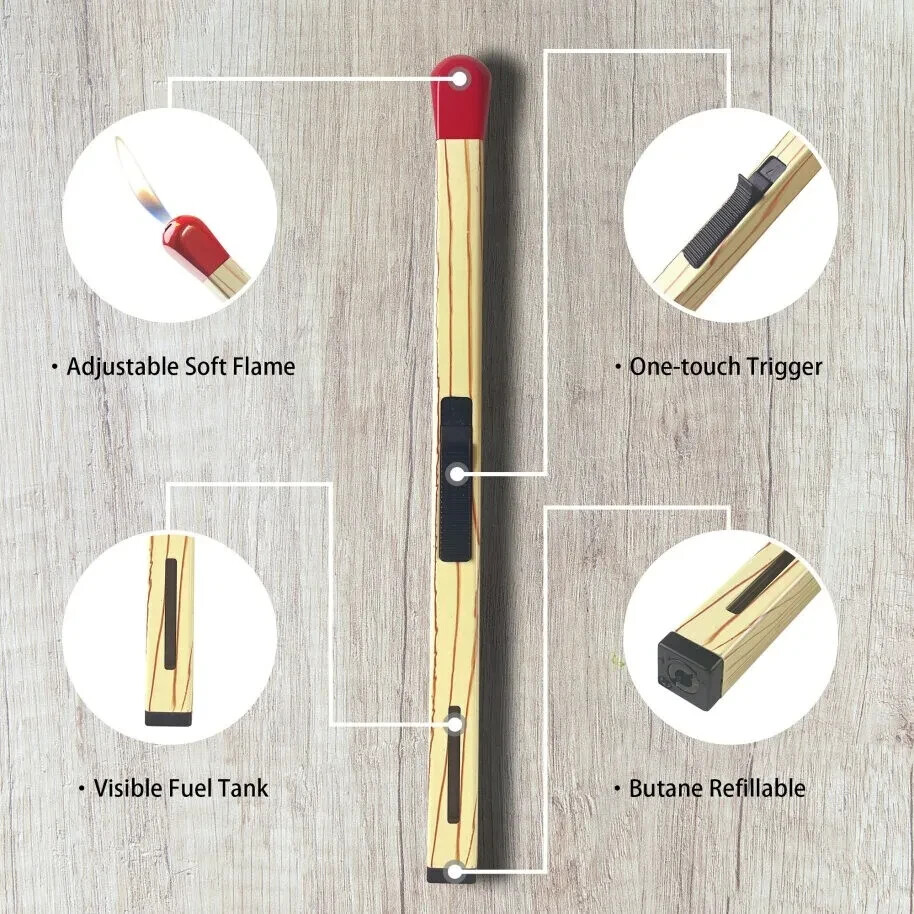 24 PACK 8" Match Stick Shaped Multipurpose Butane Lighter BBQ Candle lighter