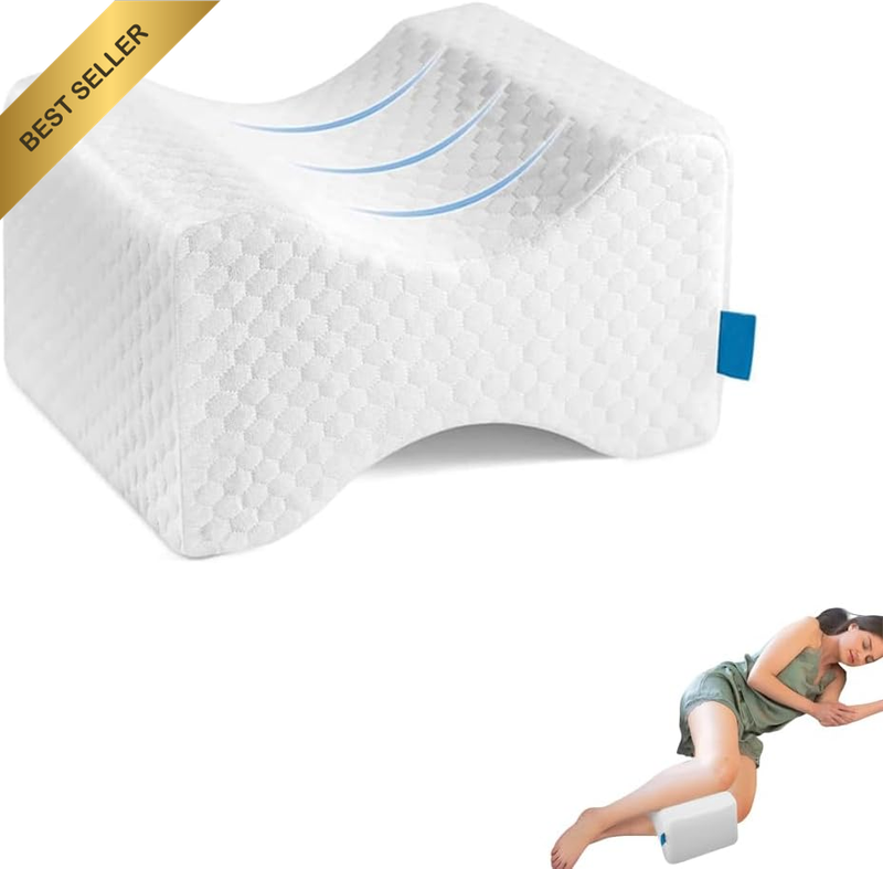 Memory Foam Knee Pillow for Side Sleepers & Pregnant Women, Orthopedic Leg Suppo