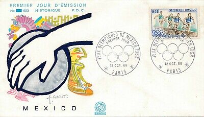 1968 Olympic Games Mexico City, FDC Paris France.