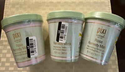 Lot of 3 Pixi Rose Remedy Mask Nourishing Toning Jelly 10 oz. Each
