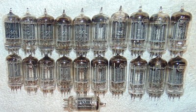 21 PIECE LOT TUNG-SOL 26Z5 RECTIFIER TUBES DOUBLE SQUARE [] [] GETTER TUBES