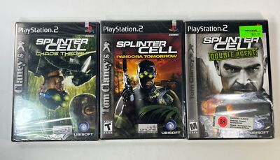 Splinter Cell Pandora Chaos Double lot 3 PlayStation 2 PS2  BLACK LABEL sealed