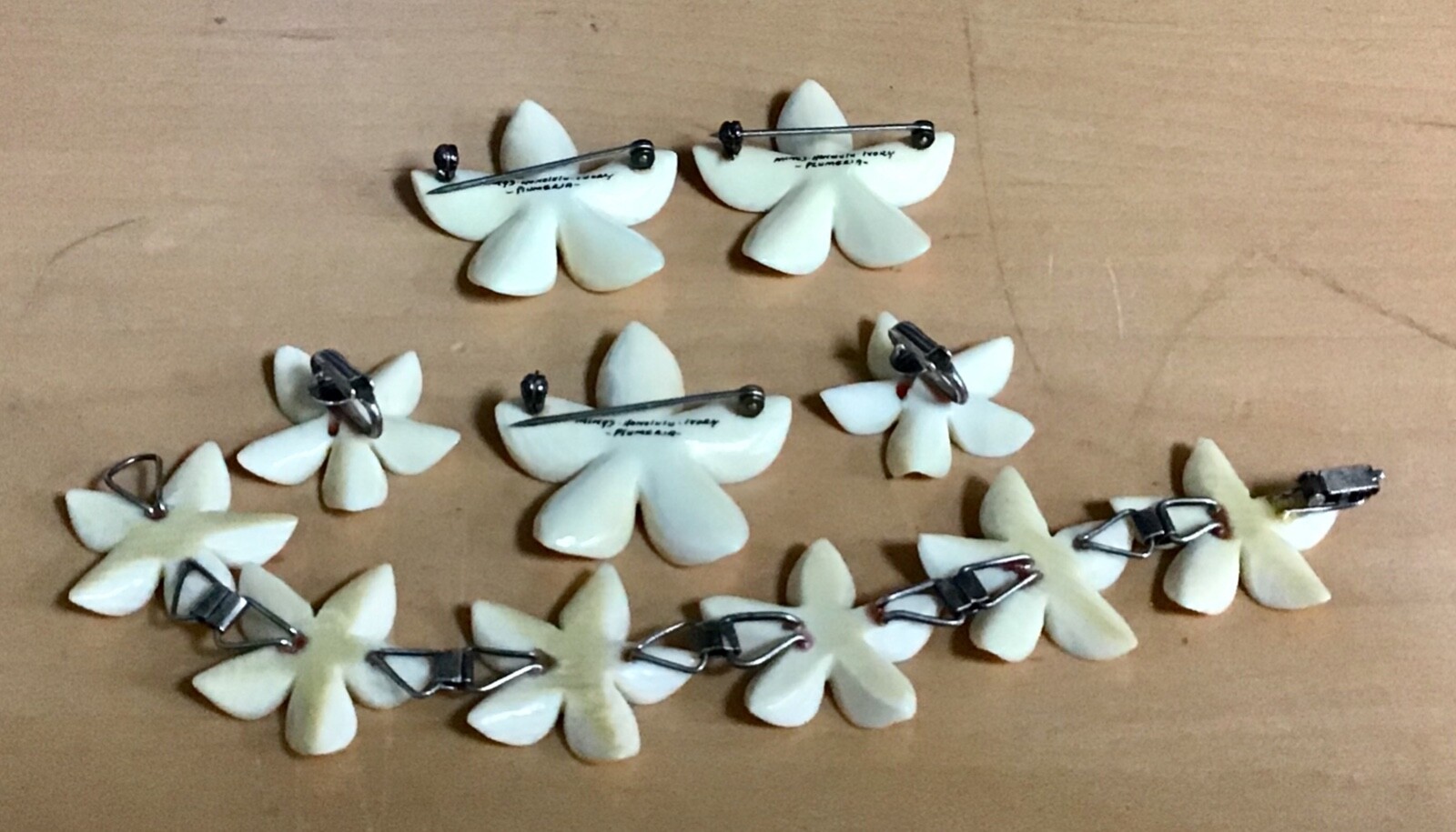 Ming’s Honolulu  Plunera Carved  6pc Demi  Parue Set Sterling