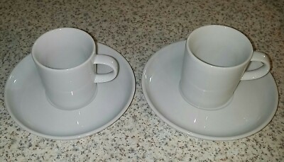 12 tlg Espresso Set Mokkatasse Espressotassen mit Unterteller Vichy blau KARO