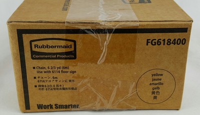 Rubbermaid Commercial Yellow Safety Chain 20' Use With Floor Sign #FG618400