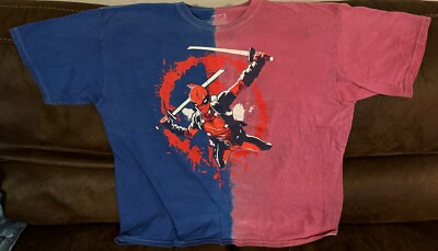 Marvel Comics Deadpool Red & Blue Duel Color 2XL T Shirt