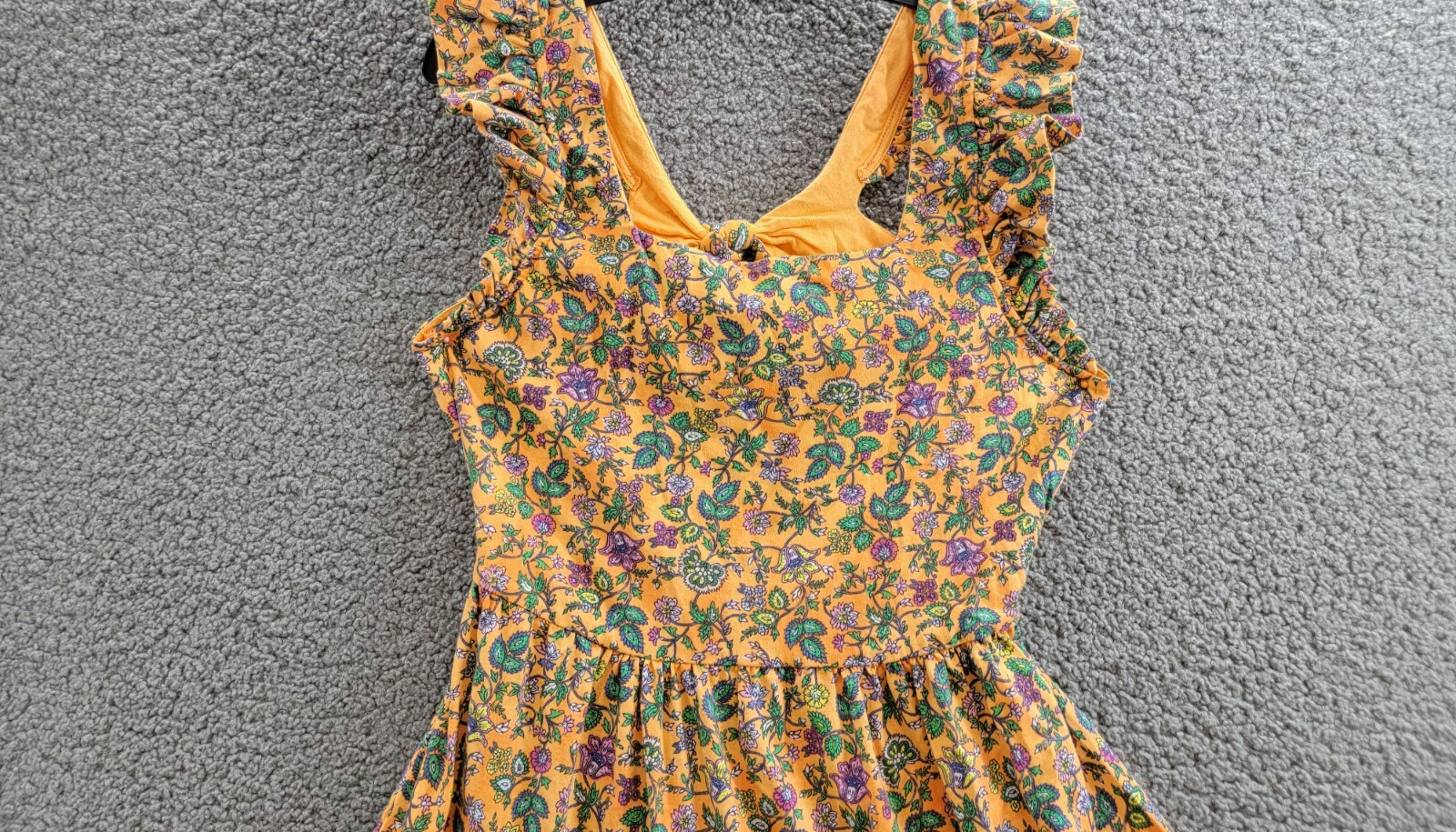 Polo Ralph Lauren Floral Ruffled Jersey Dress Big Girls XL 16 Tropical Woodblock - Picture 3 of 15