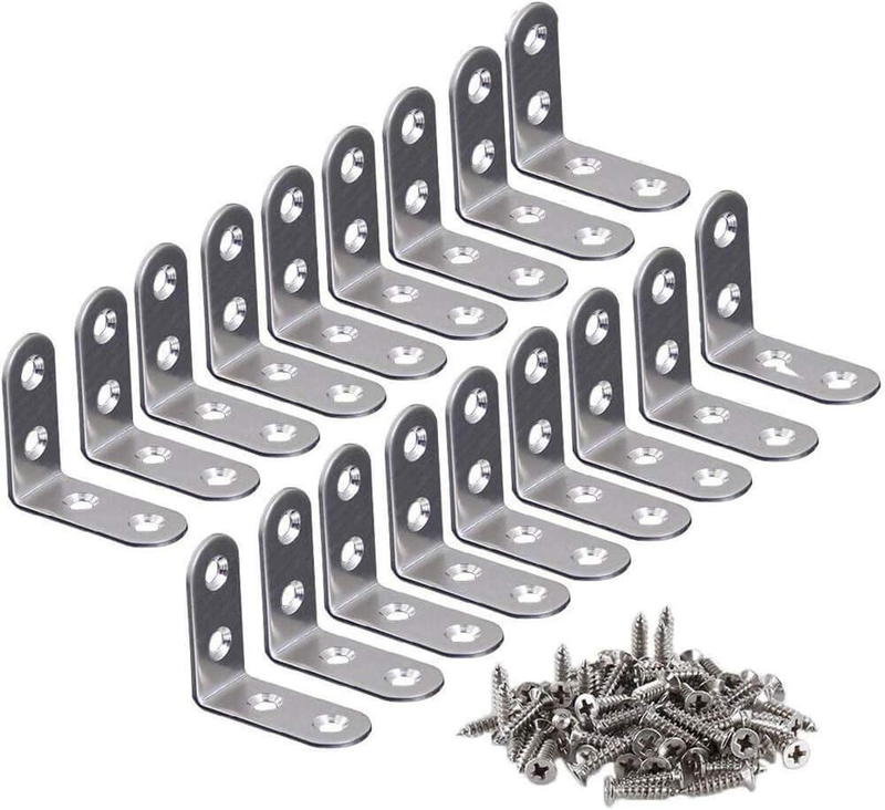 18pcs Stainless Steel Corner Braces - 40mmx40mm Heavy Duty Corner Steel Joint Ri