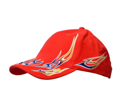 Unisex Flame Fire Racing Cap Fashion Embroidery Sports Runing Race Hat