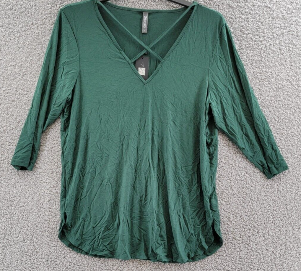 売れ筋商品|||２４セブンコンフォート カットソー トップス レディース Women's Criss Cross Round Hemline Tunic Top Hunter 24seven Comfort Apparel Criss Cross Round Hemline Tunic Top