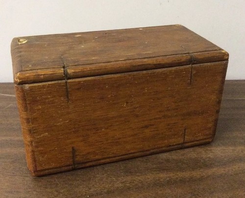 VTG ANTIQUE SINGER SEWING ACCESSORIES FOLDING WOOD PUZZLE BOX PATENT 1835