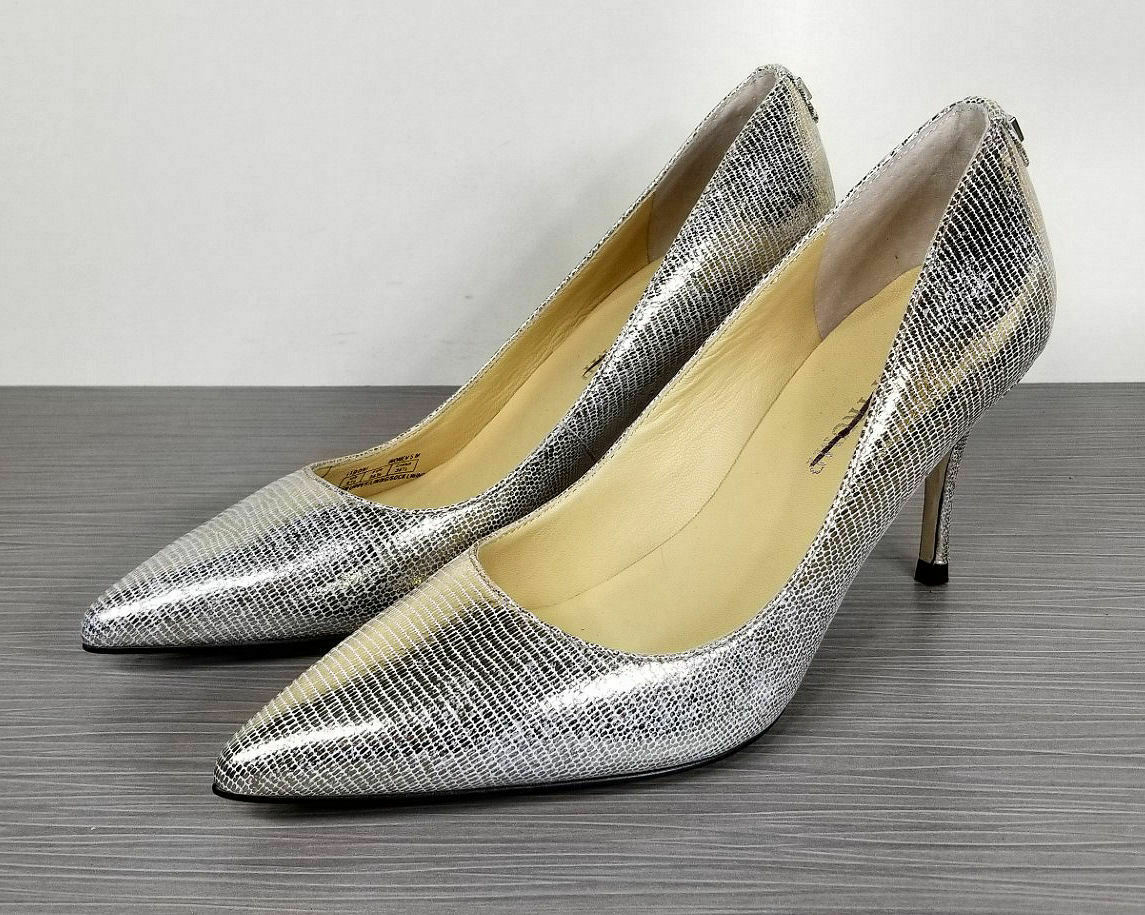 Ivanka Trump 'Boni' Pointy Toe Pump, Metallic Silver, Womens Size 5.5