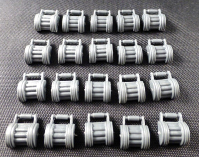 Cadian Catachan Heavy Weapons : Autocannon Ammo Drums x10 - 40K Model Parts