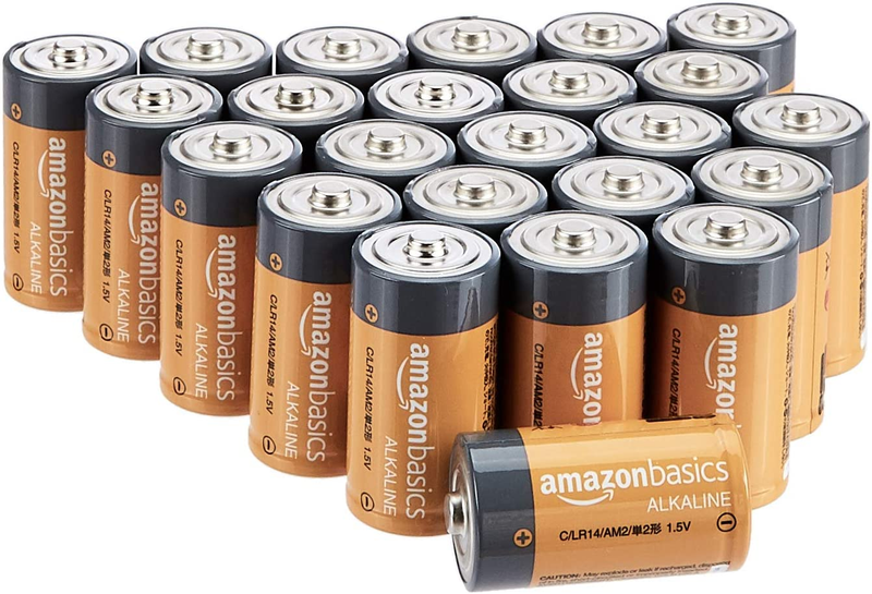 C Cell Alkaline All-Purpose Batteries, 1.5 Volt 5-Year Shelf