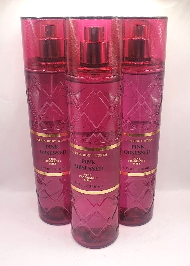 BATH AND BODY WORKS PINK OBSESSED BODY MIST 8 FL OZ (SET OF
