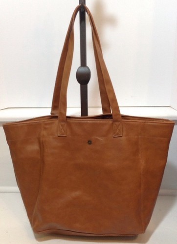 ABERCROMBIE & FITCH FAUX LEATHER TOTE BAG SHOULDER STRAPS BAG BROWN