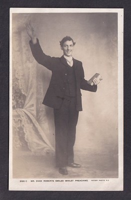 Wales Religion Mr Evans Roberts Preaching c1900/10s Rotary RPPC