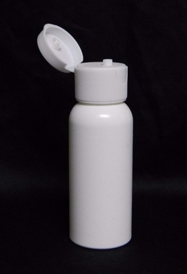 2 oz White Plastic Bottles with Flip Top Caps total of Six NEW