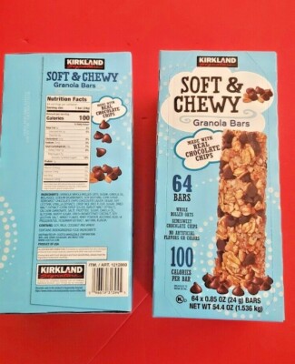 2 PACK  KIRKLAND SIGNATURE SOFT & CHEWY GRANOLA BARS  WITH REAL CHOCOLATE CHIPS